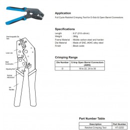 Ht-225D Terminal Sıkma Pensesi Sarı Beyaz Soket Pin Sıkma