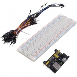 830Delikli Breadboard ve 5v 3.3v Power 65li Jumper Kablo Seti