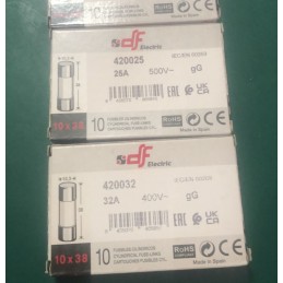 DF Electric 10x38mm Porselen Taş Sigorta Farklı Amperlerden Seçmeli 500v