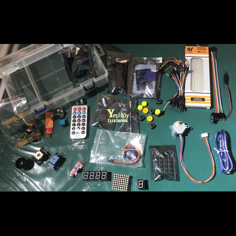 Arduino Başlangıç Seti FULL 01 Başka Parçaya İhtiyaç Yok Arduino Başlangıç Seti FULL 01 Başka Parçaya İhtiyaç Yok