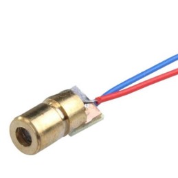Kablolu Micro Lazer 3v 6mm 650nm 5mW Kırmızı Nokta Kafalı Bakır Lazer