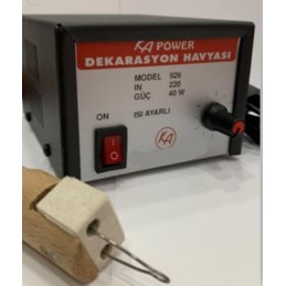 Metal Kutulu Ahşap Saplı Ağaç Yakma Havyası 40w Dekorasyon Havyası