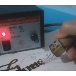 Metal Kutulu Ahşap Saplı Ağaç Yakma Havyası 40w Dekorasyon Havyası