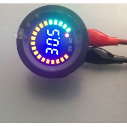 Voltmetre Pano Tip Akü Göstergeli 28mm 6-32v Karavan Güneş Paneli Uyumlu