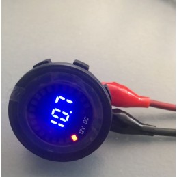 Voltmetre Pano Tip Akü Göstergeli 28mm 6-32v Karavan Güneş Paneli Uyumlu