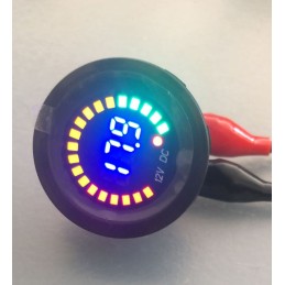 Voltmetre Pano Tip Akü Göstergeli 28mm 6-32v Karavan Güneş Paneli Uyumlu