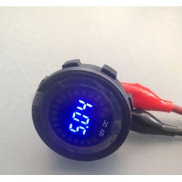 Voltmetre Pano Tip Akü Göstergeli 28mm 6-32v Karavan Güneş Paneli Uyumlu