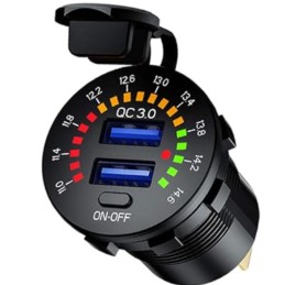 Pano Tip Akü Göstergeli İkili USB 3.0 ic266 Karavan Göstergesi Voltmetreli