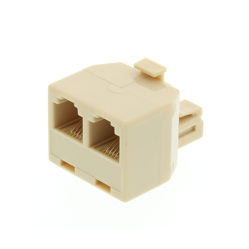 2li Telefon Soketi Erkek Giriş ve çift Dİşi Çıkış 4pin RJ11 6P4C Telefon Hattı Çoklayıcı Y-Splitter