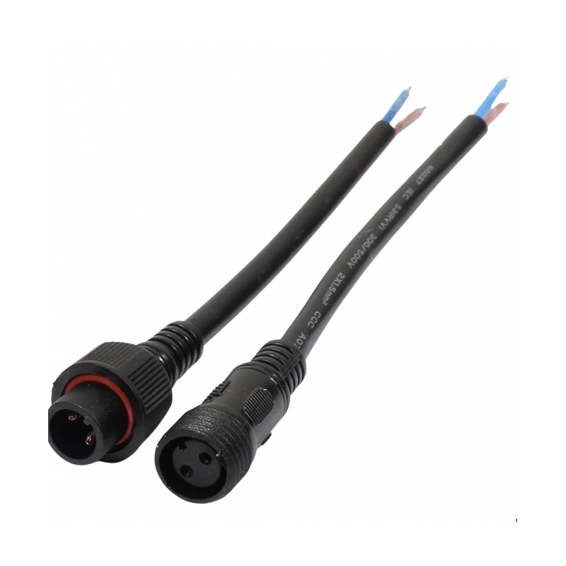 2Pin Kablolu IP67 Su Geçirmez Konnektör Takımı Erkek Dişi Sızdırmaz Set
