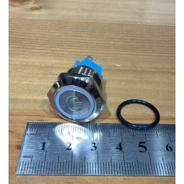 19mm Metal Power Buton Kalıcılı LED'li Serisi 12V-24V 1NO/1NC Renk Seçmeli 1adet Power Simgeli