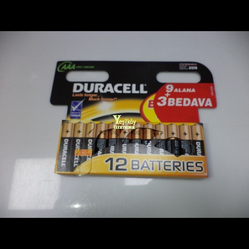 Duracell AAA pil 12li paket Duracell AAA pil 12li paket