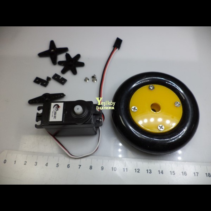 360 Derece Dönebilen Servo Tekerlek Seti 360 Derece Dönebilen Servo Tekerlek Seti