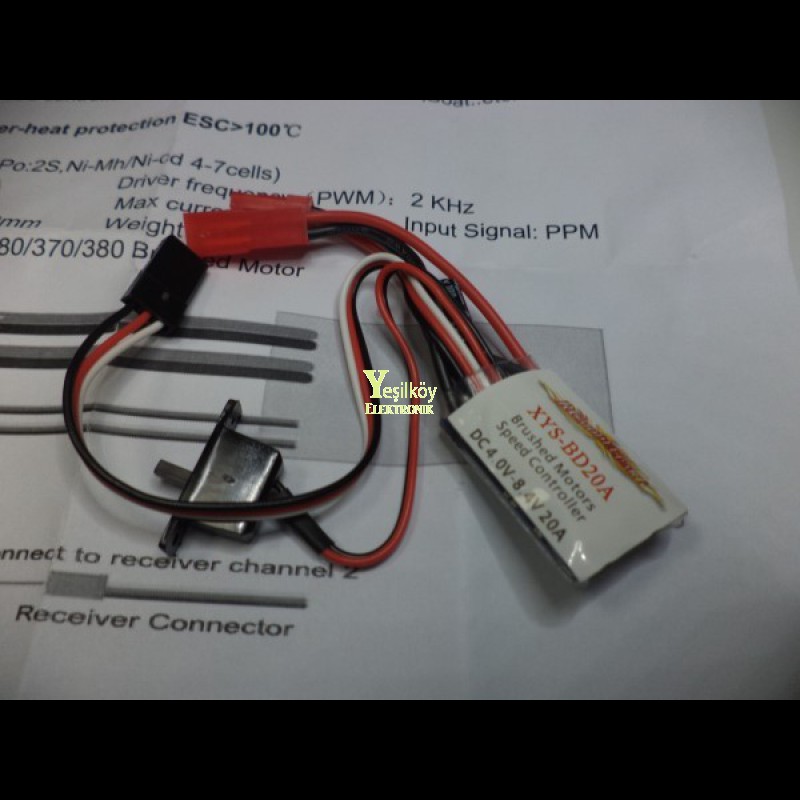 20A Fırçalı Motor ESC