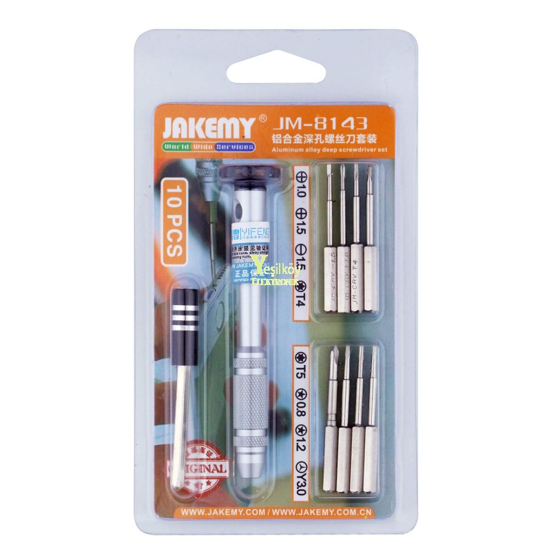 Jakemy Alüminyum Tornavida Seti JM-8143 Jakemy Alüminyum Tornavida Seti JM-8143