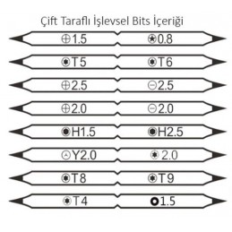 Jakemy 9 Parça Tamir Seti Çift Taraflı JM-8124