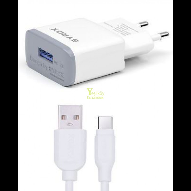 Syrox Type C 5v 3A USB Çıkışlı Adaptör