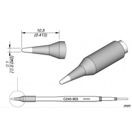 JBC c245-903 Konik Havya Ucu 1mm 