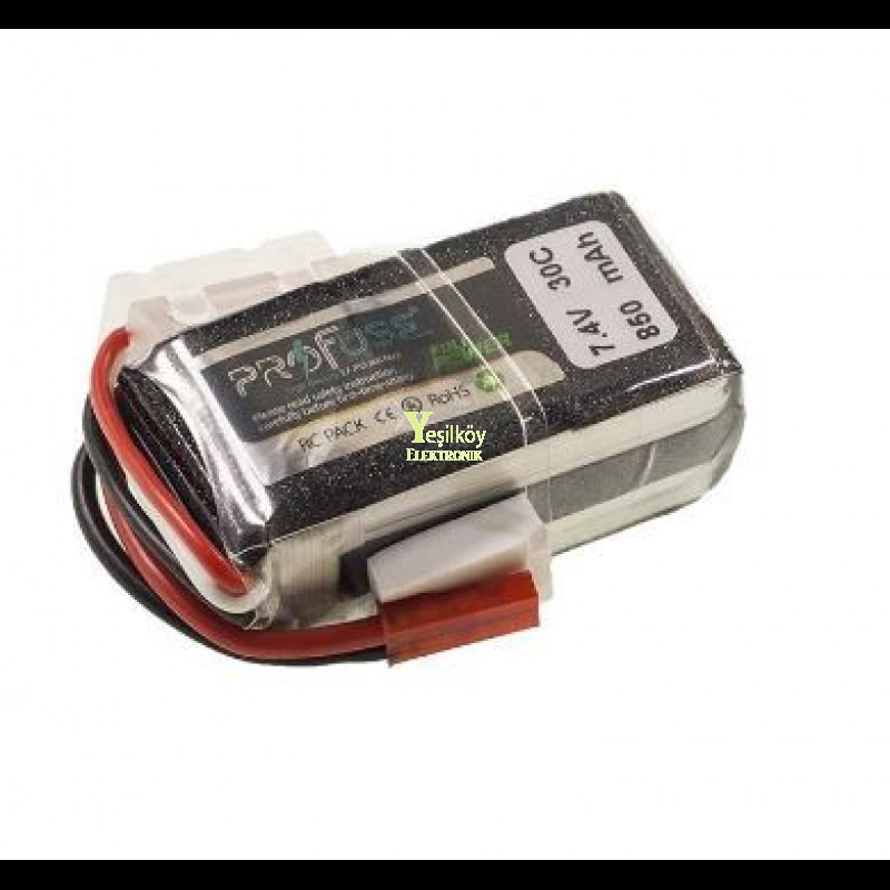 7.4V Lipo Batarya 850mAh 25C 2s