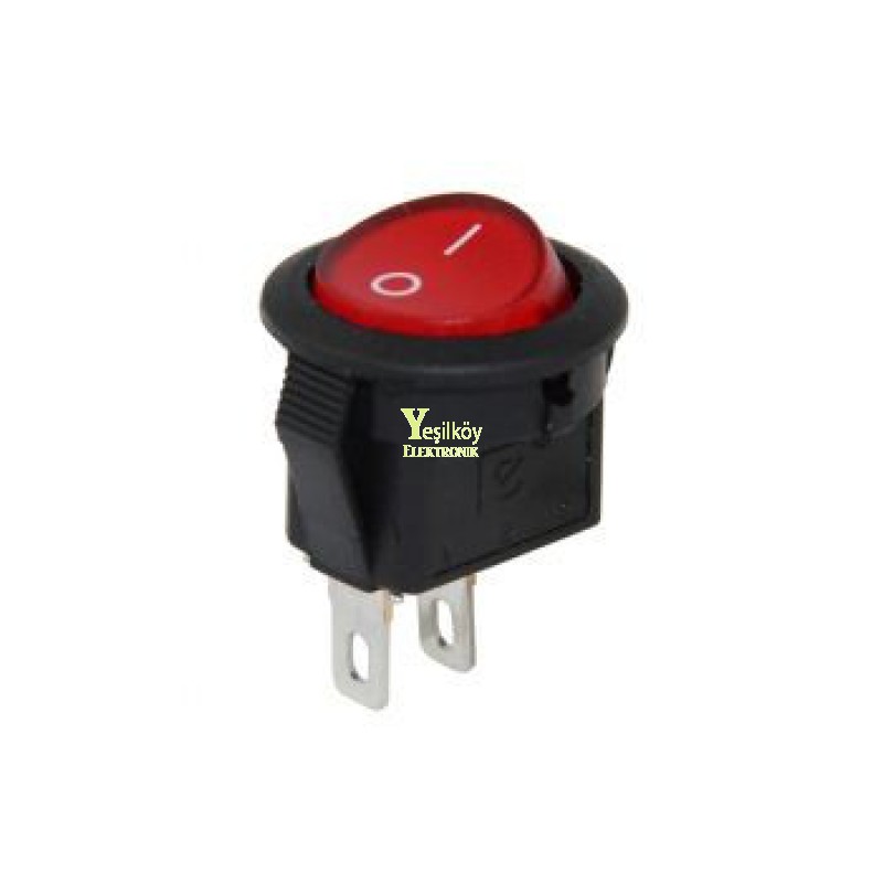 Mini S Yuvarlak Işıksız Anahtar On-Off 2p Kırmızı