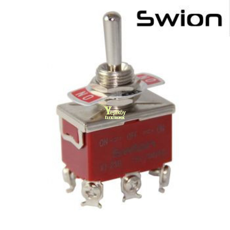 Toggle Switch Büyük Boy On-Off-On 6p Vidalı Swıon 15a