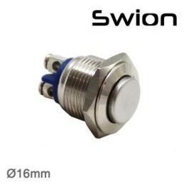Swion Metal 16mm Işıksız Metal Buton 2p ip65 Ledsiz