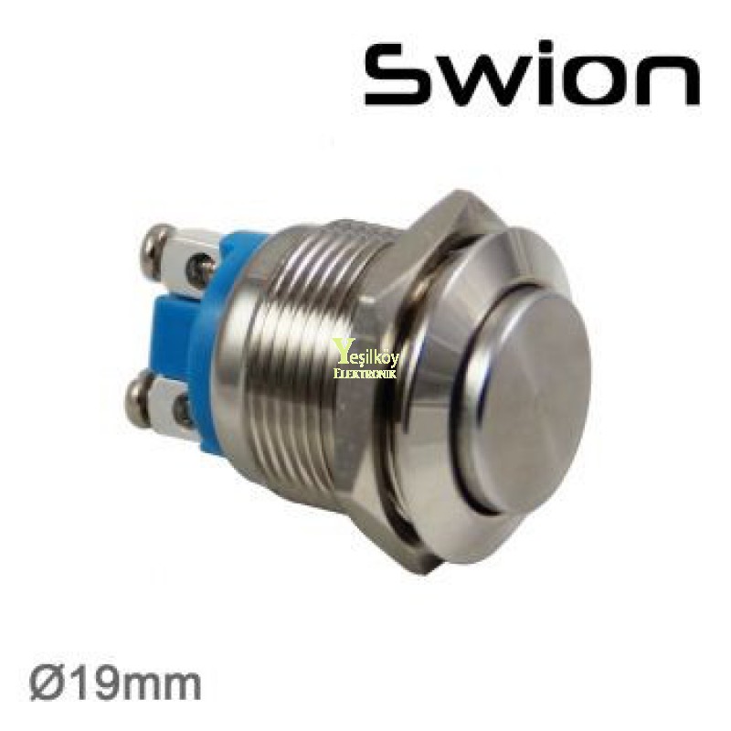 Swion Metal 19mm Işıksız Metal Buton 2p Ledsiz