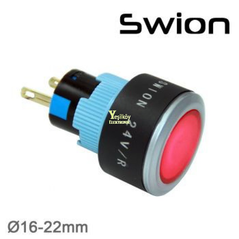 10-24v 22mm Sinyal Lambası Mavi Plastik