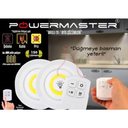 Powermaster 150lümen Cob Led Çift Led Kumandalı Mutfak Banyo Gece Lambası