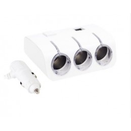 Powermaster 3lü Oto Çakmak Çoklayıcı 12-24volt 2xUSbli