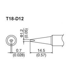 Hakko T18-D12 Havya Ucu 1.2mm Japon