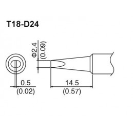 Hakko T18-D24 Havya Ucu 2.4mm Japon
