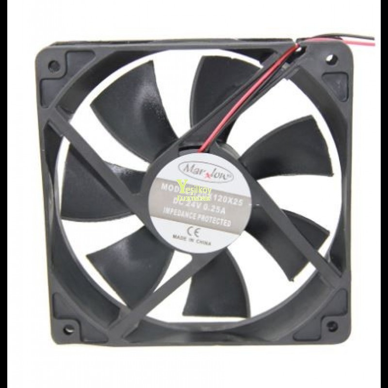 Fan 120x120x25mm 25volt 2kablolu Fan 24V DC