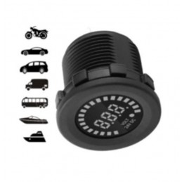 Voltmetre Pano Tip Akü Göstergeli 28mm 6-32v Karavan Güneş Paneli Uyumlu