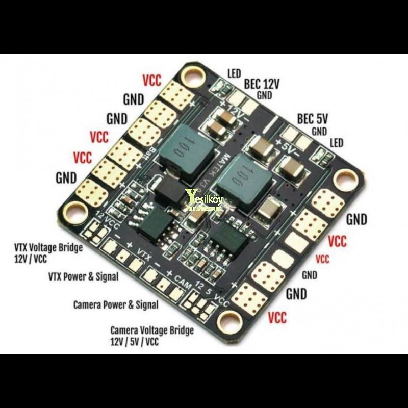 Matek Mini güç Hub güç Dağıtım Kartı PDB ile BEC 5V & 12V FPV için QAV250 ZMR250 Multicopter Matek Mini güç Hub güç Dağıtım Kartı PDB ile BEC 5V & 12V FPV için QAV250 ZMR250 Multicopter