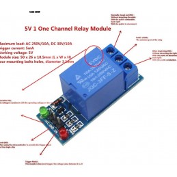 Tek Kanallı 5V Röle Modülü Tekli Röle Kartı 1 Kanal Arduino Relay